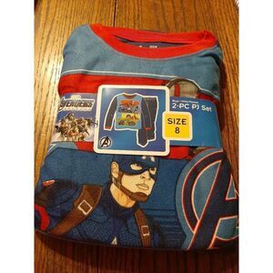 New Boy's Size 8 Marvel Avengers Endgame 2pc PJ Pajama Set Flame Resistant NWT